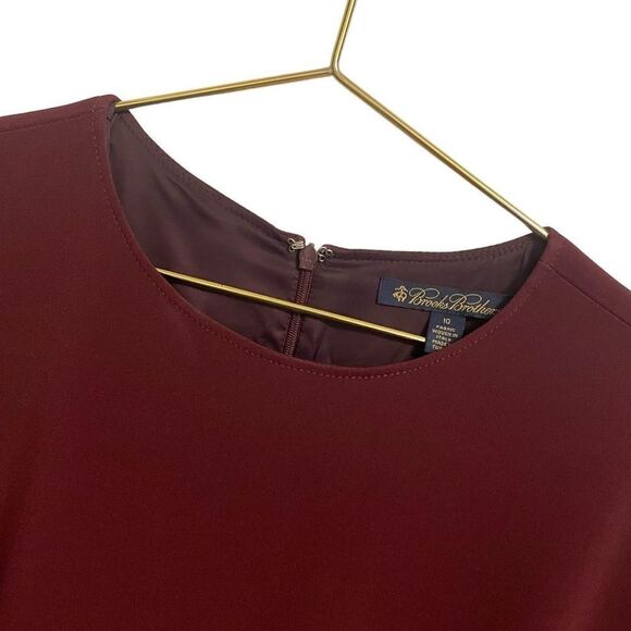 Brooks Brothers Maroon Shift Dress w/Pockets Short Sleeve Size 10 - Picture 3 of 7